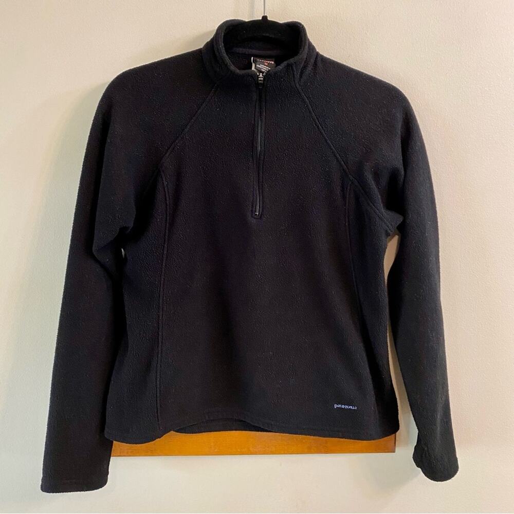 Patagonia Capilene Black Fleece‎ Long Sleeve Pullover Women’s Medium 1/4 Zipper